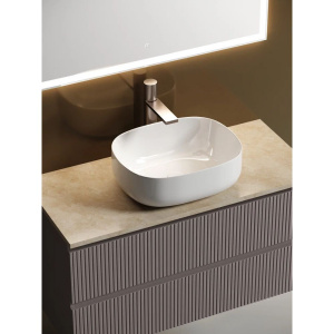 Тумба с раковиной Sancos Snob T 100 см, doha soft, столешница бежевая, раковина CN6018