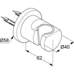 Настенный держатель Kludi Nova Fonte Puristic 2055205-15 хром