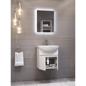 Тумба с раковиной Vigo Wing 50 белая матовая