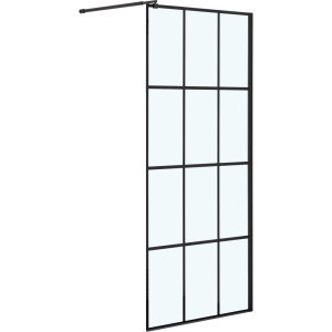 Душевая перегородка Niagara Nova NG-685-12 BLACK 120x195 профиль черный, стекло прозрачное