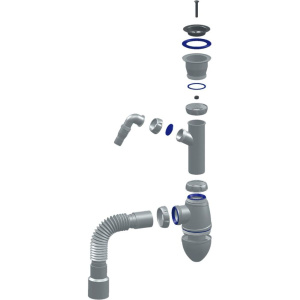 Купить Сифон для раковины Unicorn А320V, с отводом для стиральной машины в Москве с доставкой Сифон для раковины Unicorn А320V, с отводом для стиральной машины