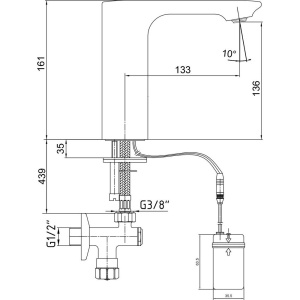 Смеситель для раковины E.C.A. Photoscell 108108037EX