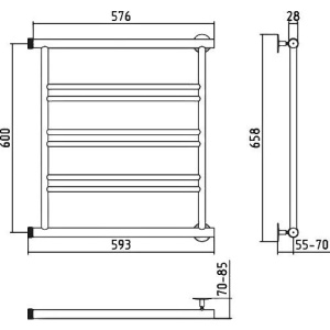 Купить Полотенцесушитель водяной Стилье Минор 60x60 П в Москве с доставкой Полотенцесушитель водяной Стилье Минор 60x60 П