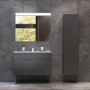 Купить Тумба с раковиной AM.PM Inspire V2.0 100 графит матовый в Москве с доставкой Тумба с раковиной AM.PM Inspire V2.0 100 графит матовый