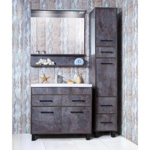 Купить Зеркало Бриклаер Чили 90 цемент, с подсветкой и полкой в Москве с доставкой Зеркало Бриклаер Чили 90 цемент, с подсветкой и полкой