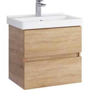 Тумба с раковиной SanStar Тоскана 50, дуб сонома светлый, раковина Sanita luxe Fest 50