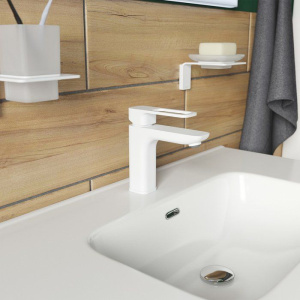 Купить Смеситель для раковины IDDIS Slide SLIWT00i01 белый в Москве с доставкой Смеситель для раковины IDDIS Slide SLIWT00i01 белый