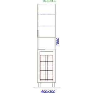 Шкаф-пенал Aqwella Brig 40 с бельевой корзиной, белый
