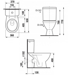 Унитаз-компакт напольный с бачком Jika Lyra Plus 2638.6.000.242.1
