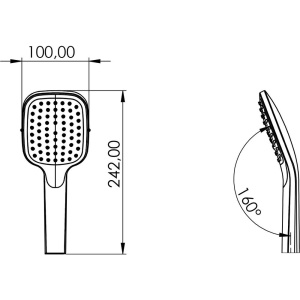 Душевая лейка Teska Veno SF5208 черная матовая
