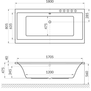 Купить Акриловая ванна Excellent Pryzmat WAEX.PRY18.ULTRA 180x80 см, с гидромассажем, с каркасом, со сливом-переливом в Москве с доставкой Акриловая ванна Excellent Pryzmat WAEX.PRY18.ULTRA 180x80 см, с гидромассажем, с каркасом, со сливом-переливом