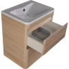 Тумба с раковиной Style Line Атлантика 60 Люкс Plus, подвесная, ясень перламутр