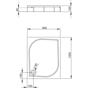 Поддон для душа Radaway Paros D1000
