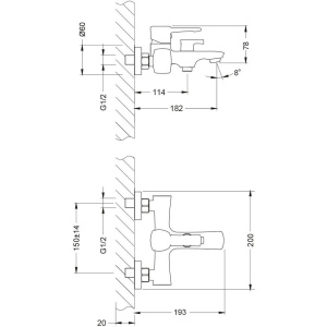 Смеситель для ванны с душем Lemark Evitta LM0514C