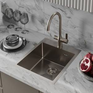 Купить Мойка кухонная IDDIS Haze HAZ43S0i77 сатин в Москве с доставкой Мойка кухонная IDDIS Haze HAZ43S0i77 сатин