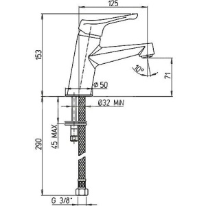 Смеситель для раковины Paini Bios 05CR205/574 с гигиеническим душем
