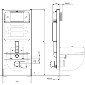 Комплект унитаз с инсталляцией, кнопкой и сиденьем микролифт Aquatek Ника SET AQUATEK НИКА-019 4в1 безободковый
