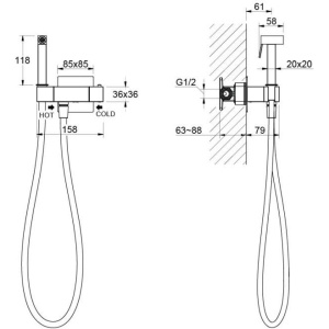 Гигиенический душ со смесителем Aquatek Либра AQ1028CR хром