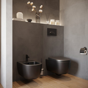 Купить Биде подвесное BOCCHI V-Tondo 1487-004-0120 чёрный матовый в Москве с доставкой Биде подвесное BOCCHI V-Tondo 1487-004-0120 чёрный матовый