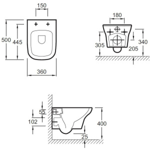 Комплект унитаз с инсталляцией, кнопкой и сиденьем микролифт Jacob Delafon Vox E21770RU-00