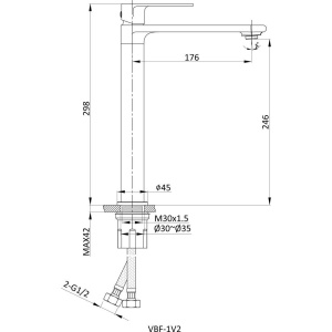Купить Смеситель для раковины Vincea Vogue VBF-1V2MB черный в Москве с доставкой Смеситель для раковины Vincea Vogue VBF-1V2MB черный