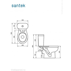 Купить Унитаз-компакт напольный с бачком и сиденьем Santek Каспер 1.WH50.1.741 в Москве с доставкой Унитаз-компакт напольный с бачком и сиденьем Santek Каспер 1.WH50.1.741