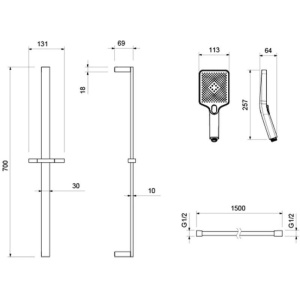 Душевой гарнитур Aquatek Либра AQ2019MB черный