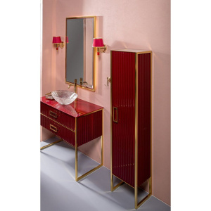 Шкаф-пенал Armadi Art Monaco R, бордо, золото