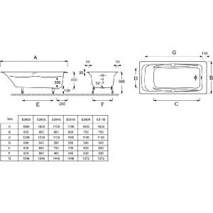 Чугунная ванна Jacob Delafon Repos 170x80 E2918-00