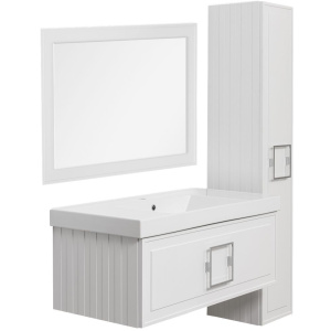 Зеркало La Fenice Cubo 80х60, белое матовое