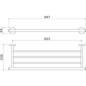 Полка для полотенец Aquatek Оберон AQ4222MB черный