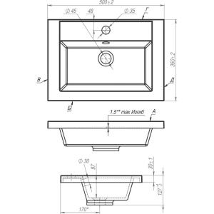 Купить Мебельная раковина Art&Max Family 50 в Москве с доставкой Мебельная раковина Art&Max Family 50