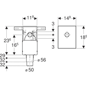 Сифон для раковины Geberit 151.120.21.1, внутристенный