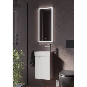 Тумба с раковиной Sancos Mini 35 R подвесная, белый глянец