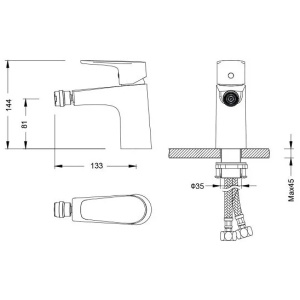 Смеситель для биде Aquatek Бетта AQ1118BGM оружейная сталь