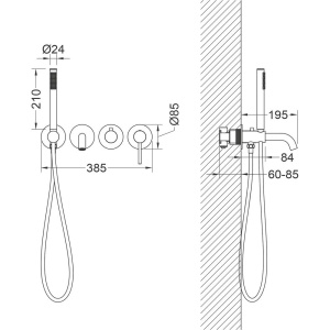 Купить Смеситель для ванны с душем Timo Saona 2314/18YSM С ВНУТРЕННЕЙ ЧАСТЬЮ, черное золото в Москве с доставкой Смеситель для ванны с душем Timo Saona 2314/18YSM С ВНУТРЕННЕЙ ЧАСТЬЮ, черное золото