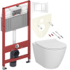 Комплект Унитаз подвесной VitrA Sanibelle 7551B003-0075 безободковый + Крышка 801-003-019 с микролифтом + Инсталляция TECE Base 9400413 4 в 1 с кнопкой смыва
