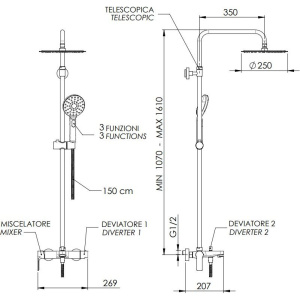 Купить Душевая стойка Remer Dream D34A8MPUFM25NO черная в Москве с доставкой Душевая стойка Remer Dream D34A8MPUFM25NO черная