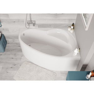 Акриловая ванна Vagnerplast Flora R 150x100 см, угловая, с каркасом, ультрабелая, асимметричная