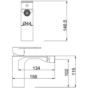 Смеситель для биде Fashun A5085 с поворотным аэратором, хром
