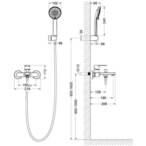 Смеситель для ванны Aquatek Лира AQ1449CR хром