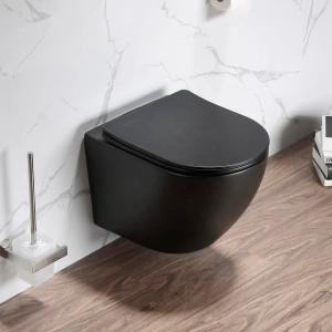 Купить Унитаз подвесной Ceruttispa Ticino Aria 8918 MB безободковый, с микролифтом, черная матовая в Москве с доставкой Унитаз подвесной Ceruttispa Ticino Aria 8918 MB безободковый, с микролифтом, черная матовая