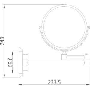 Косметическое зеркало Haiba HB6108 без подсветки, двухстороннее, телескопическое, поворотное, хром