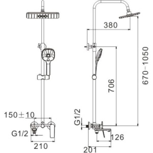 Душевая стойка BELZ B24533 хром
