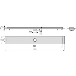 Душевой трап (лоток) AlcaPlast APZ13 -950 без решетки