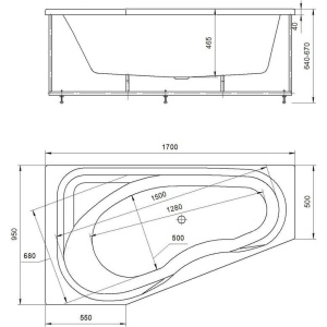Купить Акриловая ванна Акватек Медея MED180-0000007 L 170x95 см, угловая, с каркасом, со сливом-переливом, асимметричная в Москве с доставкой Акриловая ванна Акватек Медея MED180-0000007 L 170x95 см, угловая, с каркасом, со сливом-переливом, асимметричная