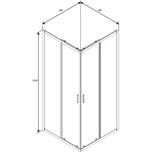 Душевой уголок Ceruttispa Muza 90 90x90, профиль черный