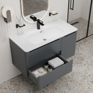 Мебель для ванной IDDIS Edifice 100 подвесная, темно-серая