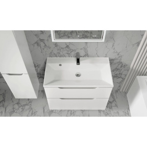 Тумба с раковиной Raval Wector 80, подвесная, белая