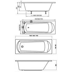 Акриловая ванна Ravak Domino 170х75 C631000000 белая